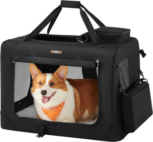 Miniatura 18 de Feandrea Jaula Plegable Suave para Perros de 32 Pulgadas, Jaula de Viaje Portátil para Perros para Uso Interior y Exterior, Transportín Kennel