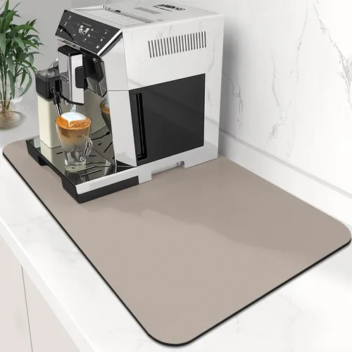 Miniatura 10 de WISELIFE Tapete de café súper absorbente para secar platos, accesorios de barra de café, combina con máquina, tapetes de secado grandes para Negro