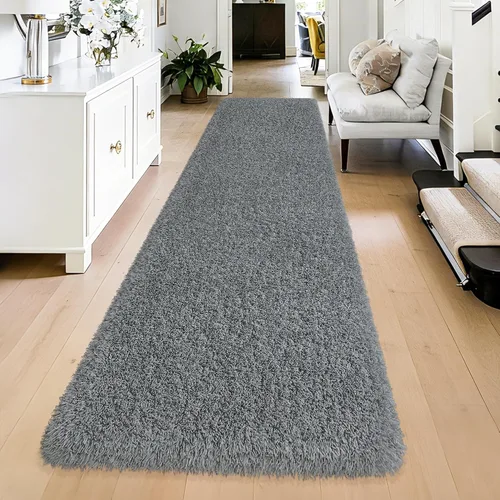 Miniatura 12 de Alfombras suaves para dormitorio, alfombra de pasillo de 2 x 6 pies, alfombra de felpa lanuda antideslizante para mesita de noche, sofá, sala
