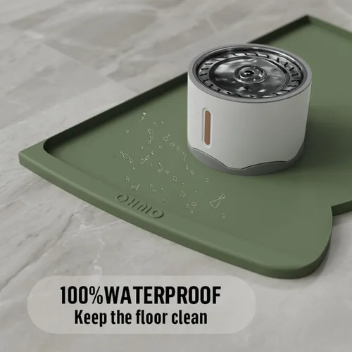 Miniatura 87 de OHMO - Tapete de silicona para alimentos para gatos, tapete de alimentación de mascotas para el piso, antideslizante e impermeable, bandeja de agua