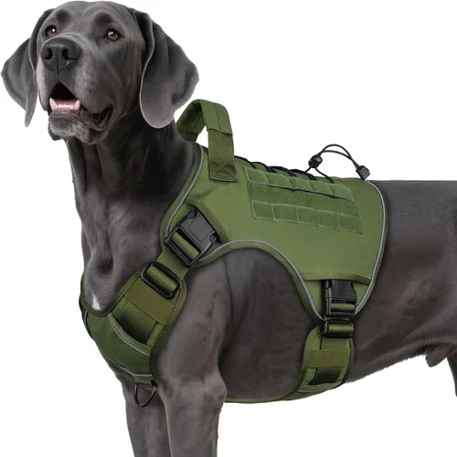 Miniatura 13 de WINGOIN - Arnés táctico púrpura para perros medianos, arnés resistente sin tirones con asa, chaleco militar K9 reflectante ajustable para mascotas