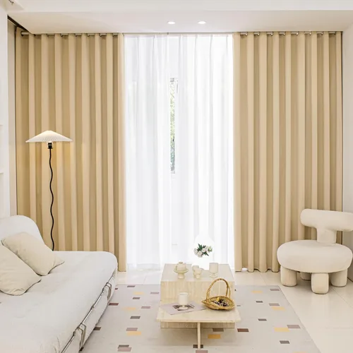 Miniatura 18 de Cortinas Opacas Beige para Ventanas de 54 Pulgadas de Largo, Juego de 2 Paneles con Ojales, Cortinas Opacas que Ahorran Energía, Reducen el Ruido