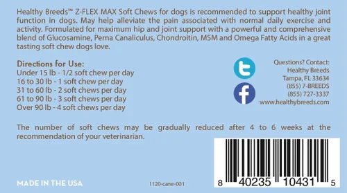Miniatura 91 de Healthy Breeds Great Pyrenees Z-Flex Max - Masticables suaves para cadera y articulaciones, 50