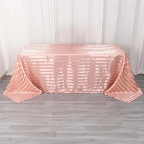 Miniatura 13 de Efavormart - Mantel redondo de satén a rayas blancas y negras de 120 pulgadas sin costuras para decoración de bodas, fiestas, eventos