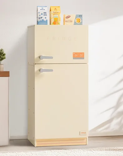 Miniatura 5 de ROBOTIME Juego de Cocina de Juguete - Refrigerador de Juguete de Madera con Accesorios, Juego de Cocina de Simulación para Niños y Niños Pequeños