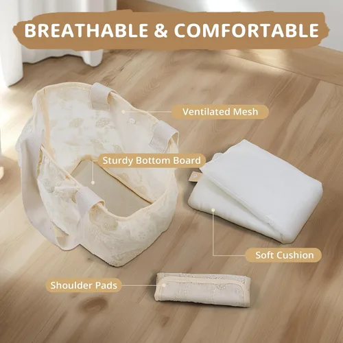 Miniatura 4 de ONECUTE Transportador para perros pequeños, conejos, gatos con diseño de encaje, bolsa de algodón, transportador para perros de lado suave, plegable