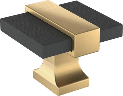Miniatura 12 de Amerock Perilla de gabinete Oro cepillado/níquel satinado 35 mm de longitud Overton 1 paquete Perilla para cajón Herrajes para gabinete