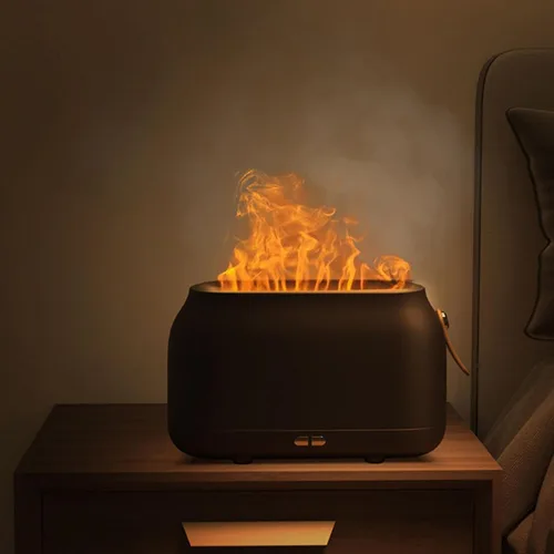 Miniatura 3 de Topyond Difusor de llama difusor de aceite esencial humidificador de aromaterapia, humidificador de chimenea alimentado por USB para yoga en casa