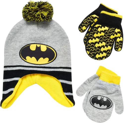 Miniatura 36 de DC Comics Conjunto de 2 pares de guantes o manoplas de invierno de Batman para niños (niños pequeños)