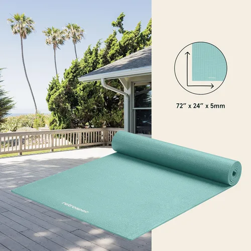 Miniatura 5 de Retrospec Pismo - Alfombrilla de yoga con correa de nailon para hombres y mujeres - Alfombrilla de ejercicio antideslizante para yoga, pilates