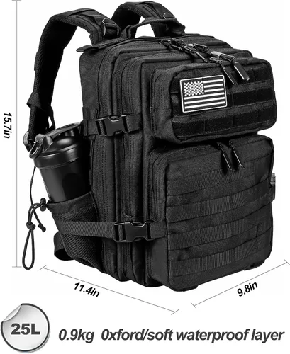 Miniatura 3 de LHI Mochila Militar Táctica para Hombres y Mujeres 25L/35L Mochila de Asalto del Ejército Bolsa Mochila Pequeña con Portabotellas