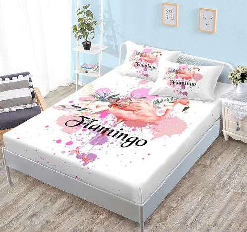 Miniatura 17 de HOSIMA Juego de ropa de cama de 3 piezas para niños, color negro, tamaño individual, sábana bajera ajustable de ajolote de dibujos animados, vida