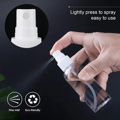 Miniatura 4 de TRENDBOX Paquete de 12 botellas vacías de plástico transparente de niebla fina de 2.0 fl oz (2 oz)
