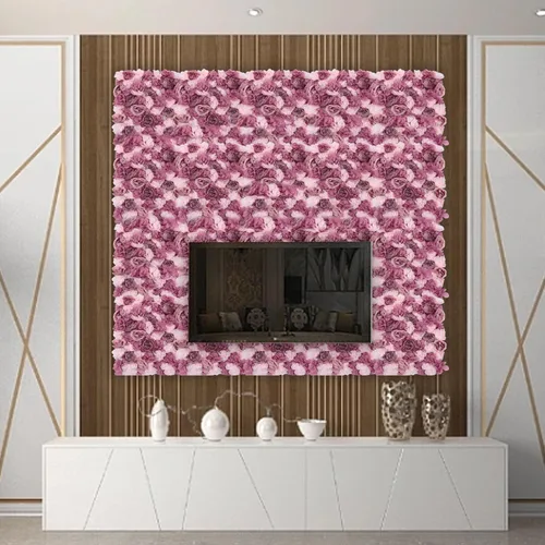 Miniatura 4 de OUKANING Paquete de 6 paneles de pared de rosas artificiales de seda para fiestas, bodas, flores, telón de fondo de pared para escenario del hogar