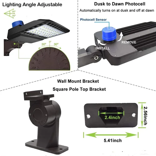 Miniatura 2 de ledmo Luz LED para Estacionamiento del Anochecer al Amanecer, Iluminación Exterior con Soporte de Brazo Ajustable, 19500 lm, Lámparas de Pared