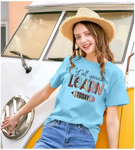 Miniatura 2 de Camisetas de profesora para mujer, camisetas de manga corta para profesores de preescolar y jardín de infantes
