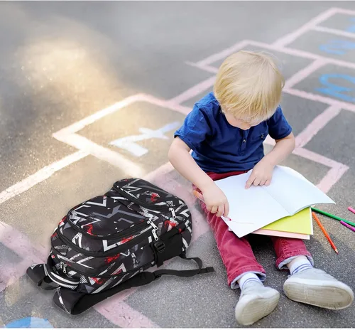 Miniatura 2 de BLUEFAIRY Mochilas para niños y niñas, bolsas de escuela primaria, bonitas bolsas de libros, A-gris, L, Moda