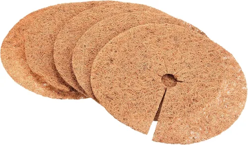 PATIKIL Tapete de fibra de coco de 12 pulgadas, paquete de 5 protectores de fibra de coco para plantas en macetas de interior y exterior