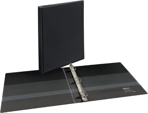 Miniatura 5 de Avery Carpeta antiadherente de 3 anillas, anillos inclinados de 1/2 pulgada, capacidad para 135 hojas, color negro (05233) (paquete de 2)