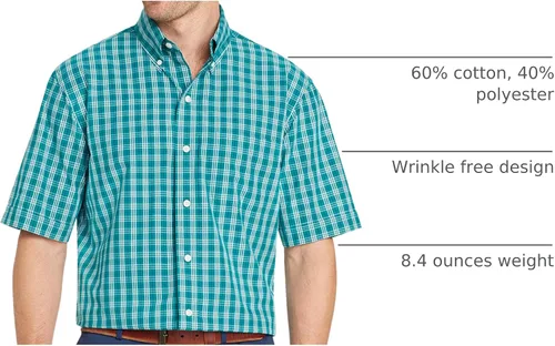 Miniatura 3 de Arrow Mens Hamilton Plaid Short Sleeve Shirt