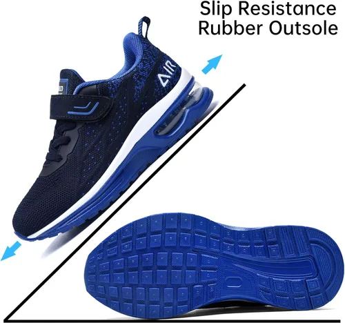 Miniatura 5 de Autper Tenis de correr para niños de espuma viscoelástica atléticos ligeros para caminar para niños y niñas niños pequeñosniños grandes Negro