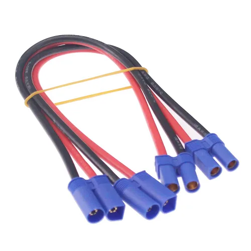 Miniatura 3 de 2pcs EC5 M a EC5 Adaptador FM Extensión Hembra Macho 12awg 12inch Cable de Silicona para Batería RC (C173-2)