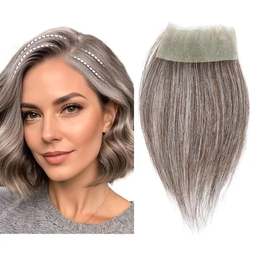 Miniatura 26 de Reemplazo de cabello humano con cicatrices, quemaduras accidentales sin vello para hombres y mujeres, pérdida de línea de cabello, cinta recta