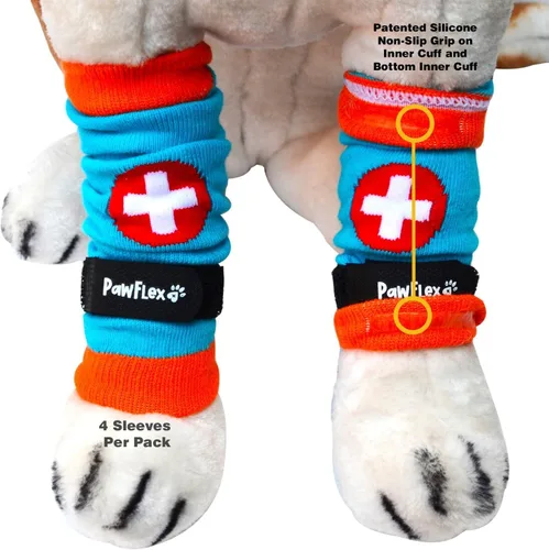 Miniatura 11 de PawFlex Comfy Paws - Leggings protectores antideslizantes de algodón para perros Funda médica para mascotas para patas de perros con agarre