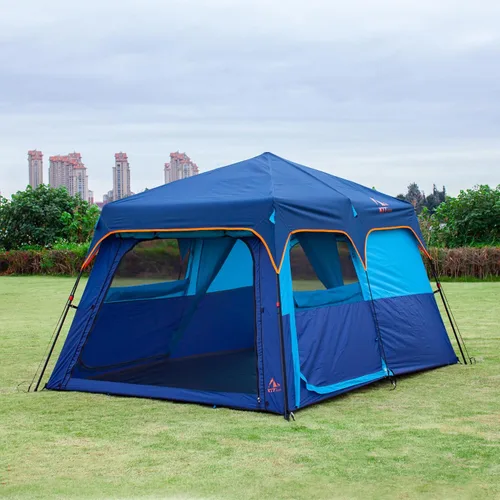 Miniatura 9 de KTT Extra Large Tent 8-10-12-14 Person(A),Family Cabin Tents,2 Rooms,3 Doors and 3 Windows with Mesh,Straight Wall,Waterproof,Double Layer,Big Tent