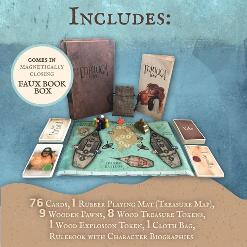 Miniatura 5 de Facade Games Tortuga 1667 Juego de mesa, juego de cartas de saqueo de tesoros, estrategia, engaño y suerte para 2-9 jugadores