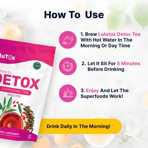 Miniatura 4 de LULUTOX Té Detox - Mezcla de hierbas con diente de león, ginseng y jengibre, soporta un peso saludable, salud digestiva, vegano, totalmente natural
