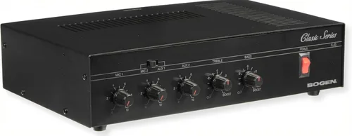 Bogen C35 Classic Series - Amplificador mezclador de dirección pública de 35 W, amplificador PA de 4 entradas con localización telefónica, 4/8/16