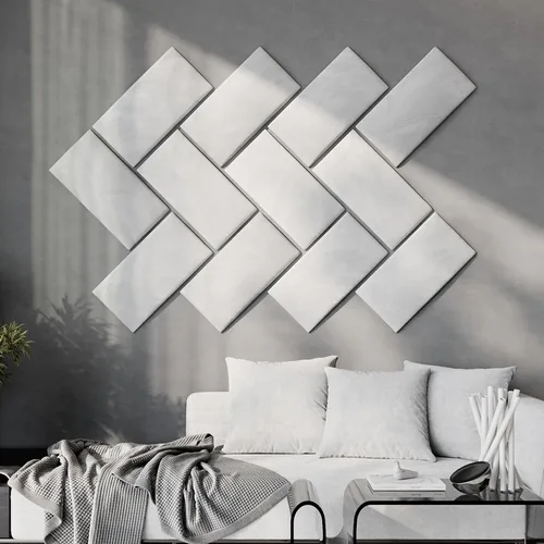 Miniatura 38 de Paneles de arte acústicos decorativos de terciopelo suave para pared, azulejos absorbentes e insonorizantes ecoamortiguadores, tablones suaves Blanco