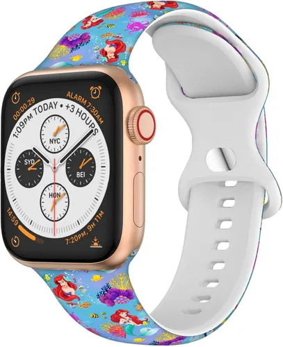 Miniatura 2 de Correa de silicona de dibujos animados compatible con Apple Watch de 1.496 pulgadas/1.575 pulgadas/1.614 pulgadas/1.654 pulgadas/1.732