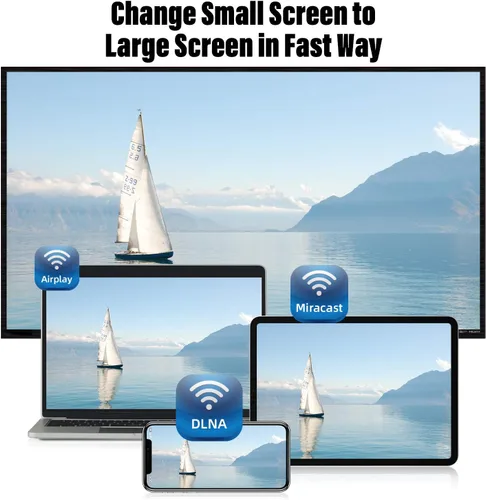 Miniatura 5 de Adaptador de espejo de pantalla inalámbrico HDTV Pantalla WiFi 4K HD Dongle de transmisión de video para TV/proyector/monitor, AirPlay y receptor