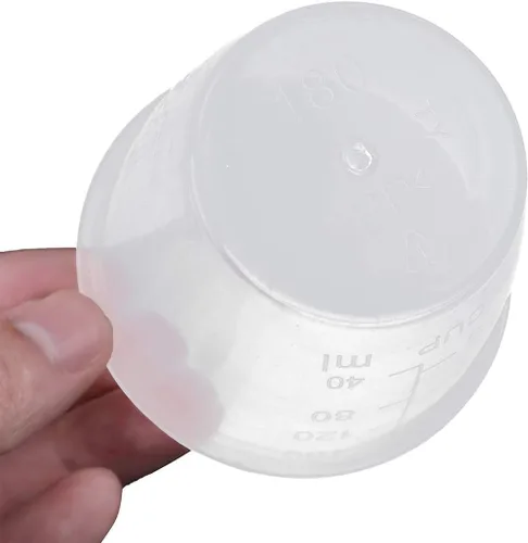 Miniatura 2 de AKOAK Taza medidora de arroz transparente de plástico, taza medidora de olla arrocera de 5.4 fl oz, taza medidora de arroz de doble escala