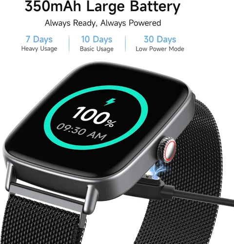 Miniatura 6 de Reloj inteligente para mujeres, reloj inteligente HD de 1.85 pulgadas, compatible con iPhone/Samsung/Android (respuesta/hacer llamadas), más de 100