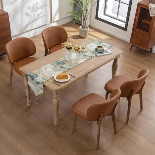 Miniatura 6 de YOUNIKE Silla de comedor con respaldo alto, silla única de cocina estilo moderno de mediados de siglo, silla acentuada sin brazos de tela bouclé