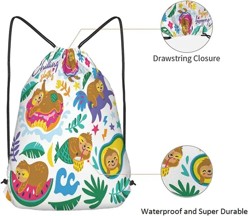 Miniatura 5 de Beabes Llama Rosa Animal Cordón Bolsas Mochila Bolsa Gimnasio Saco Cordón Bolsa, Multi-a22, Mochilas de viaje
