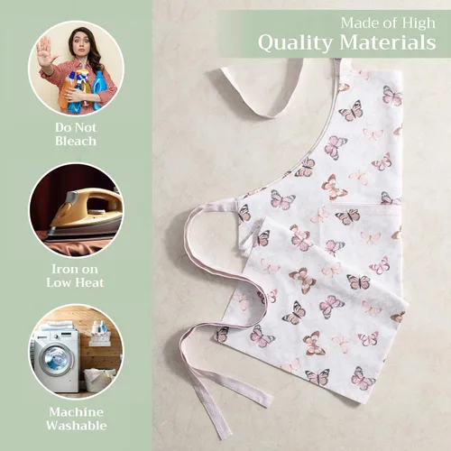 Miniatura 3 de Maison d' Hermine 100% Cotton Apron for women with Pocket Kitchen Chef Apron for Men Cooking Spring Summer 143 - Mariposas