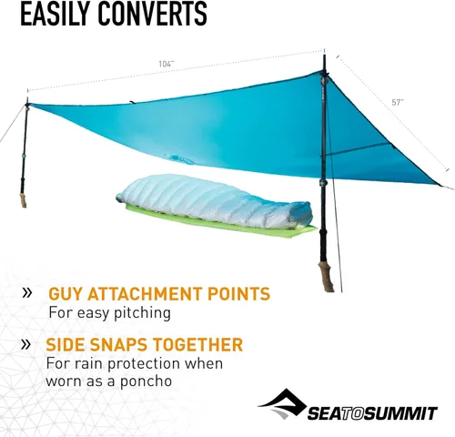 Miniatura 5 de Sea to Summit Ultra-Sil Nano Canvas Poncho 4 en 1 impermeable, cubierta del paquete, hoja de tierra y refugio Lima