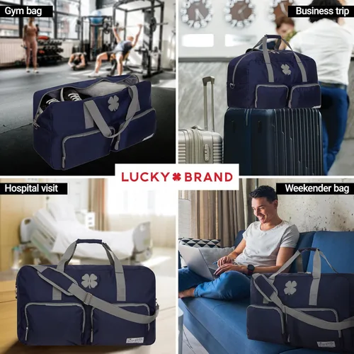 Miniatura 2 de Lucky Brand Bolso de fin de semana plegable para adultos con correa de hombro ajustable para adultos unisex, marino, Deportes