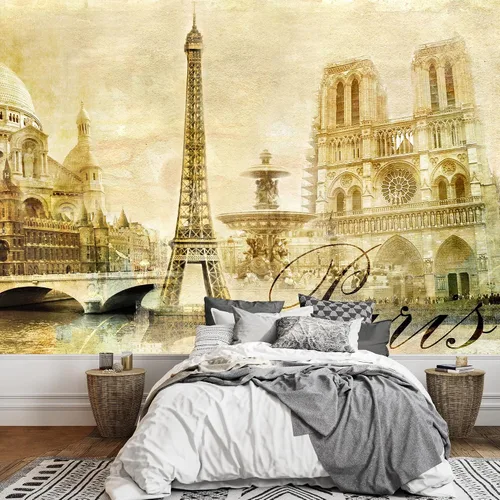 Miniatura 7 de wall26 - Ciudad Vieja de Europa al atardecer con efecto de filtro retro vintage - Mural de pared extraíble Papel pintado autoadhesivo grande