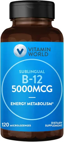 Miniatura 5 de Vitamin World Vitamina B-12 5000 mcg. Sublingual 60 micropastillas, apoya el metabolismo energético, apoya la salud del corazón