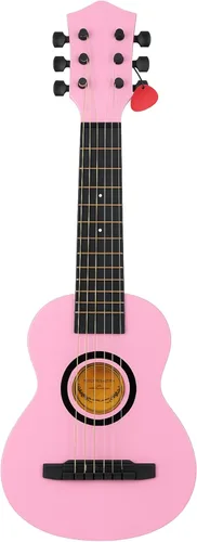 Miniatura 11 de Guitarra acústica de 23 pulgadas, guitarra de juguete de 6 cuerdas para niños, cuerdas de acero realistas, primer instrumento musical para Caoba