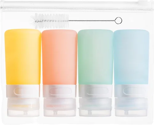 Miniatura 17 de MICEBAY Botellas exprimibles de condimentos para salsas, mini recipiente de silicona para aderezo de ensalada de 1 onza para llevar con bolsa
