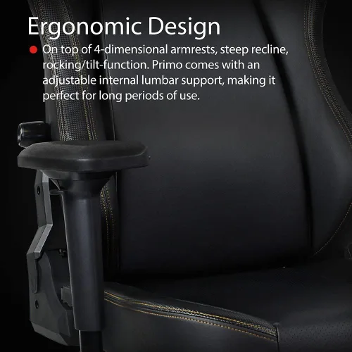 Miniatura 11 de Arozzi Primo - Silla de oficina de piel sintética de alta calidad con sillón reclinable giratorio basculante de inclinación, altura ajustable