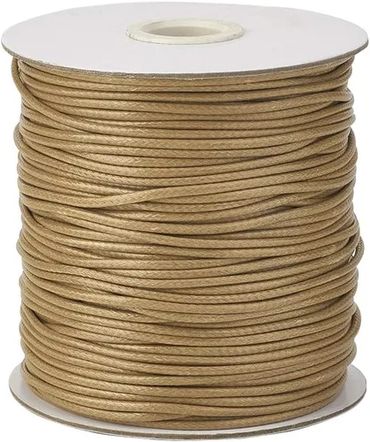 Miniatura 64 de Cheriswelry 90 yardas/rollo de 0.079 pulgadas, cordón encerado negro de poliéster coreano, joyería de cuentas, hilos para manualidades, cuerda