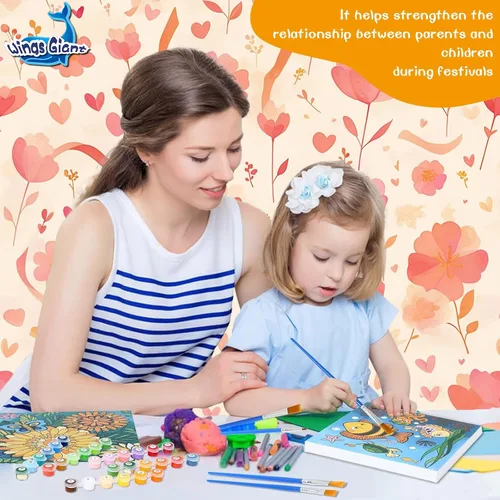 Miniatura 8 de Paquete de 3 pinturas por números para niños de 8 a 12 años, pintura acrílica al óleo preimpresa, incluye lienzo enmarcado