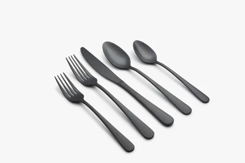 Miniatura 3 de Cambridge Silversmiths Keene - Juego de cubiertos de satén negro de 20 piezas, servicio para 4